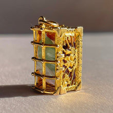 Load image into Gallery viewer, Vintage 9k Gemstone Treasure Chest Pendant 1967
