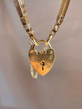 Load image into Gallery viewer, Vintage 9k Heart Padlock Articulated Bracelet
