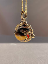 Load image into Gallery viewer, Vintage Trio Tigers Eye Onyx Chalcedony Swivel Fob Pendant
