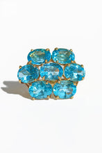 Load image into Gallery viewer, Vintage 10k Topaz Oval Floral Cocktail Ring
