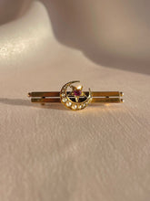 Load image into Gallery viewer, Antique 15k Ruby Pearl Crescent Star Brooch 1800s
