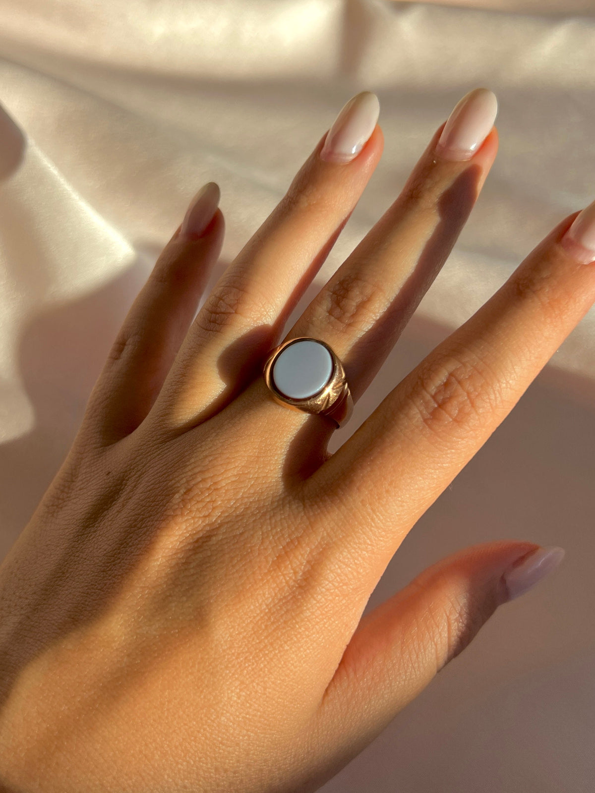 Antique 9k Sardonyx Signet Ring 1907