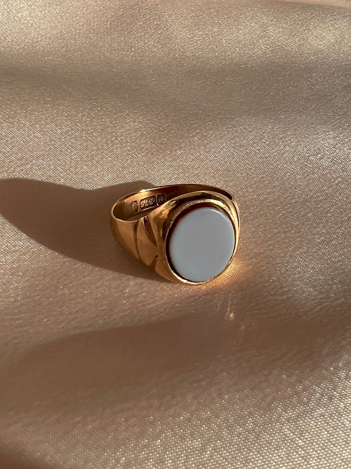 Antique 9k Sardonyx Signet Ring 1907