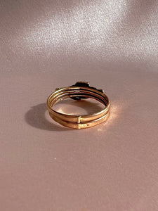Antique 14k Enamel Mano Fede Gimmel Ring