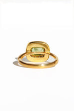 Load image into Gallery viewer, Vintage 18k Peridot Diamond Bezel Ring
