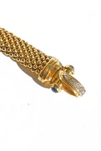 Load image into Gallery viewer, Vintage 14k Diamond Sapphire Cabochon Bracelet
