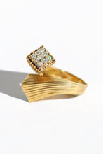 Load image into Gallery viewer, Vintage 18k Topaz Diamond Bypass Ring
