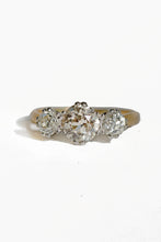 Load image into Gallery viewer, Antique 18k Platinum Old European Diamond Trilogy Ring 1.90cts
