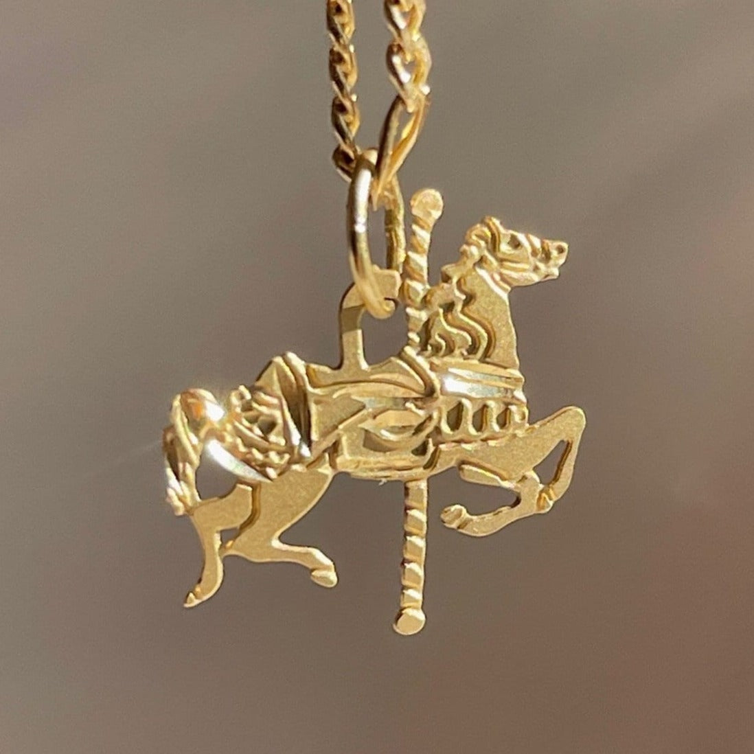 Vintage 14k Carousel Horse Pendant