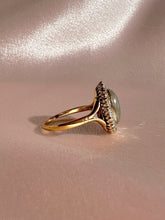 Load image into Gallery viewer, Antique 18k Platinum Opal Diamond Halo Ring 0.60ctw
