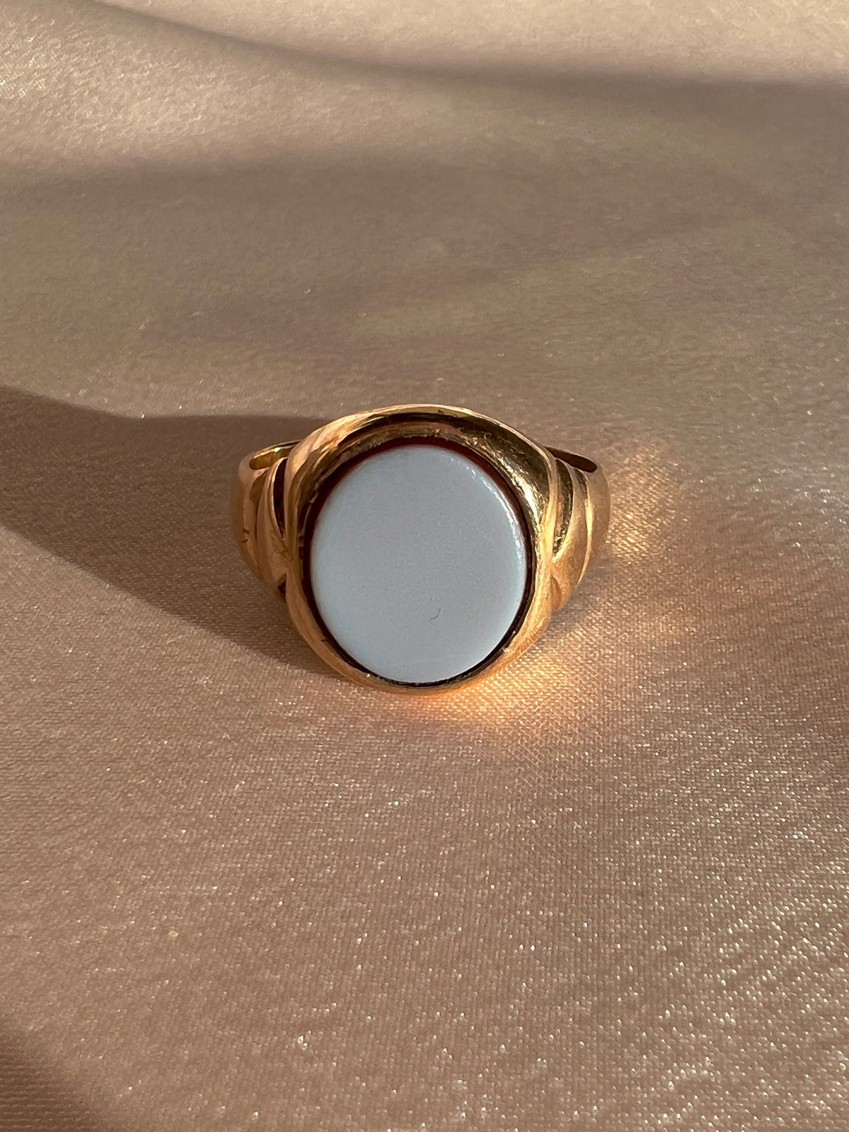 Antique 9k Sardonyx Signet Ring 1907