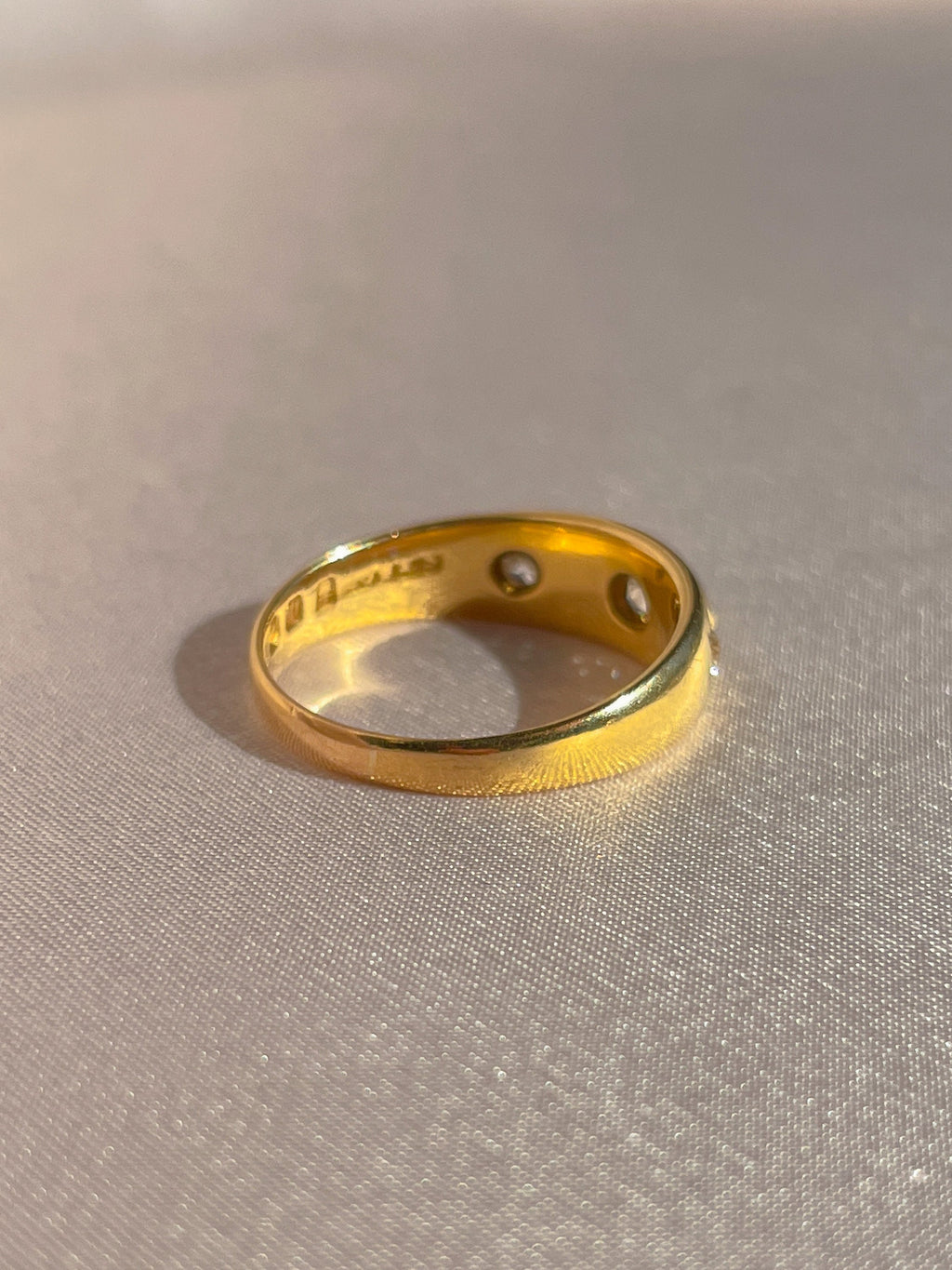 Antique 18k Diamond Starburst Trilogy Ring 1888
