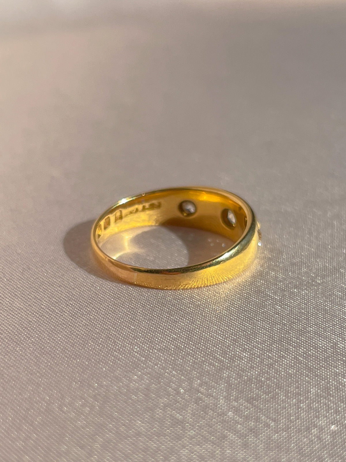 Antique 18k Diamond Starburst Trilogy Ring 1888