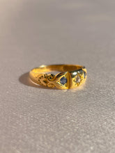 Load image into Gallery viewer, Antique 18k Diamond Sapphire Starburst Edwardian Ring 1906
