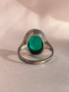 Vintage Silver Spinel Halo Ring