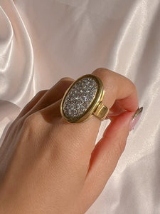 Vintage 18k Diamond Oval Pave Dress Ring 1960s 2.00cts