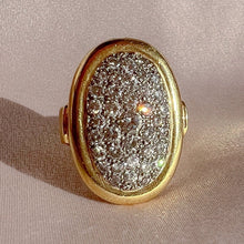 Load image into Gallery viewer, Vintage 18k Diamond Oval Pave Dress Ring 1960s 2.00cts
