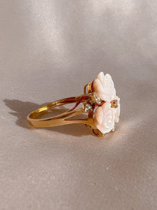 Vintage 14k Diamond Rose Bouquet Ring