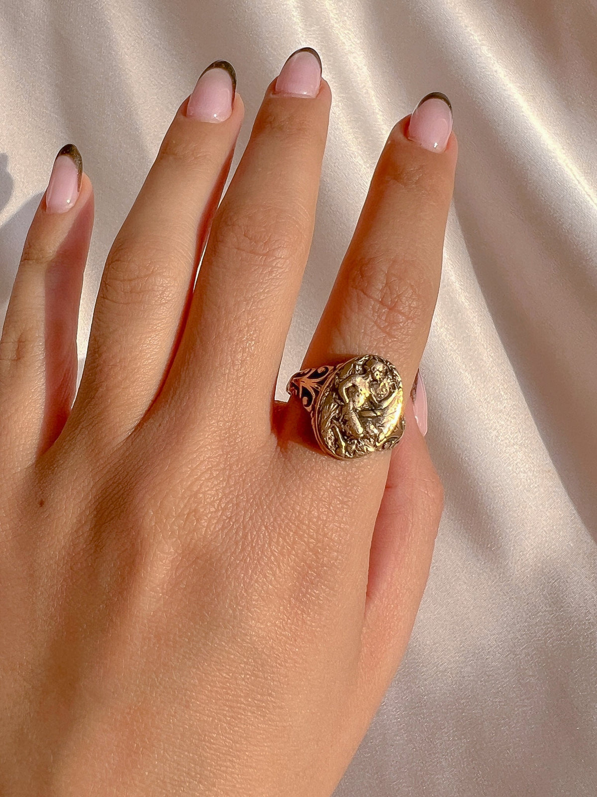 Antique 14k Italian Lucky Phallic Signet Ring
