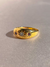 Load image into Gallery viewer, Antique 18k Ruby Diamond Starburst Trilogy 1920

