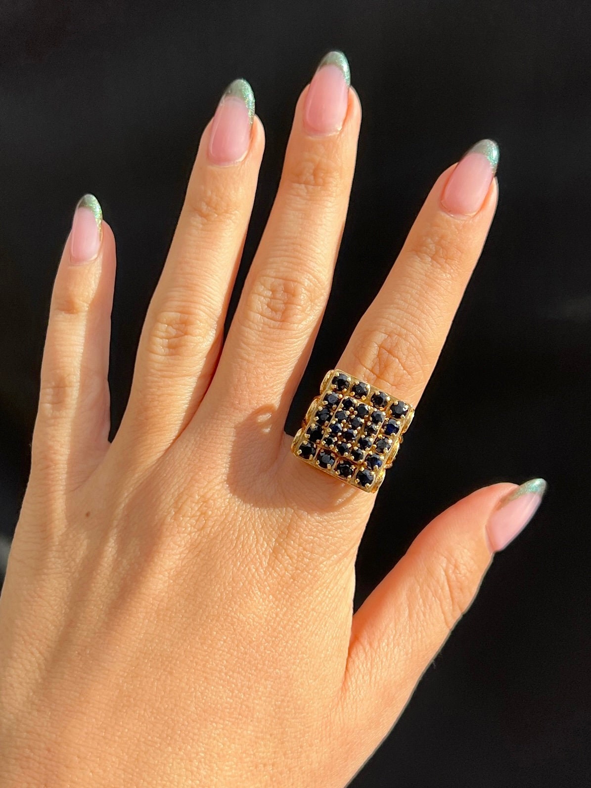 Vintage Sapphire Pave Dress Ring