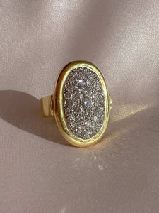 Vintage 18k Diamond Oval Pave Dress Ring 1960s 2.00cts
