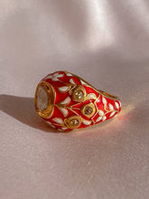 Load image into Gallery viewer, Vintage Polki Rose Cut Diamond Enamel Bombe Ring
