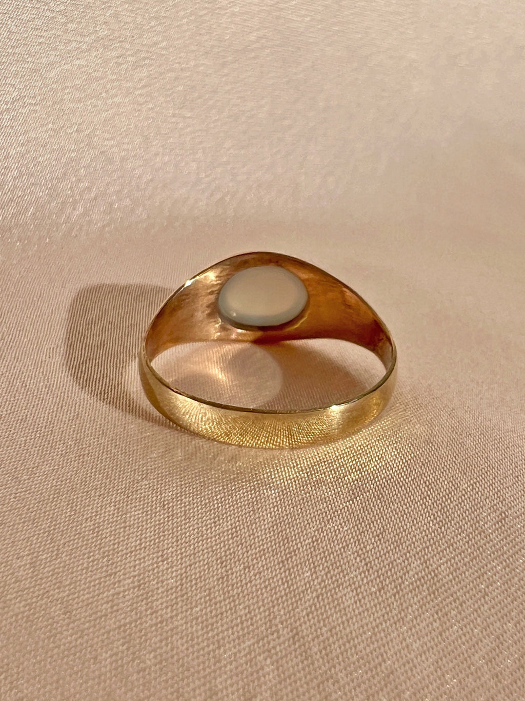 Antique Moonstone East West Signet Ring