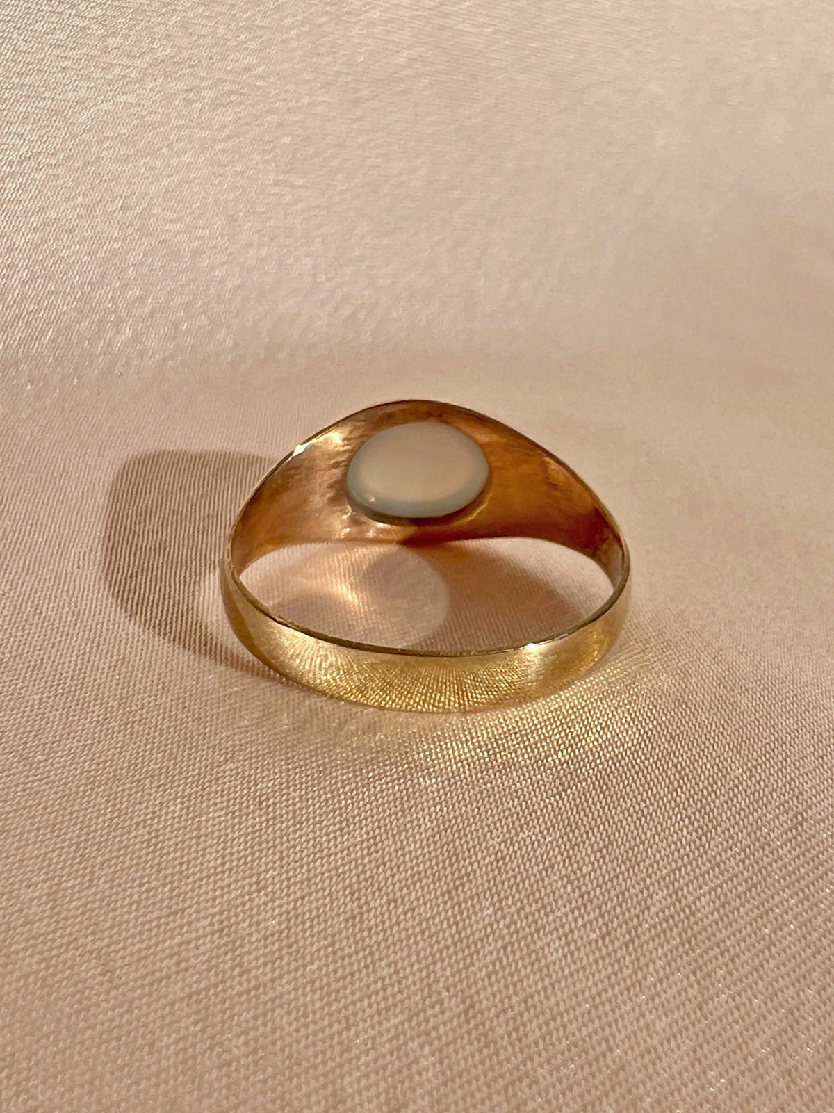 Antique Moonstone East West Signet Ring