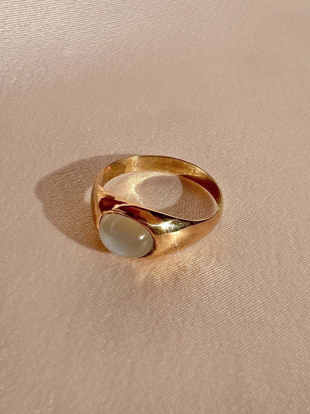 Antique Moonstone East West Signet Ring