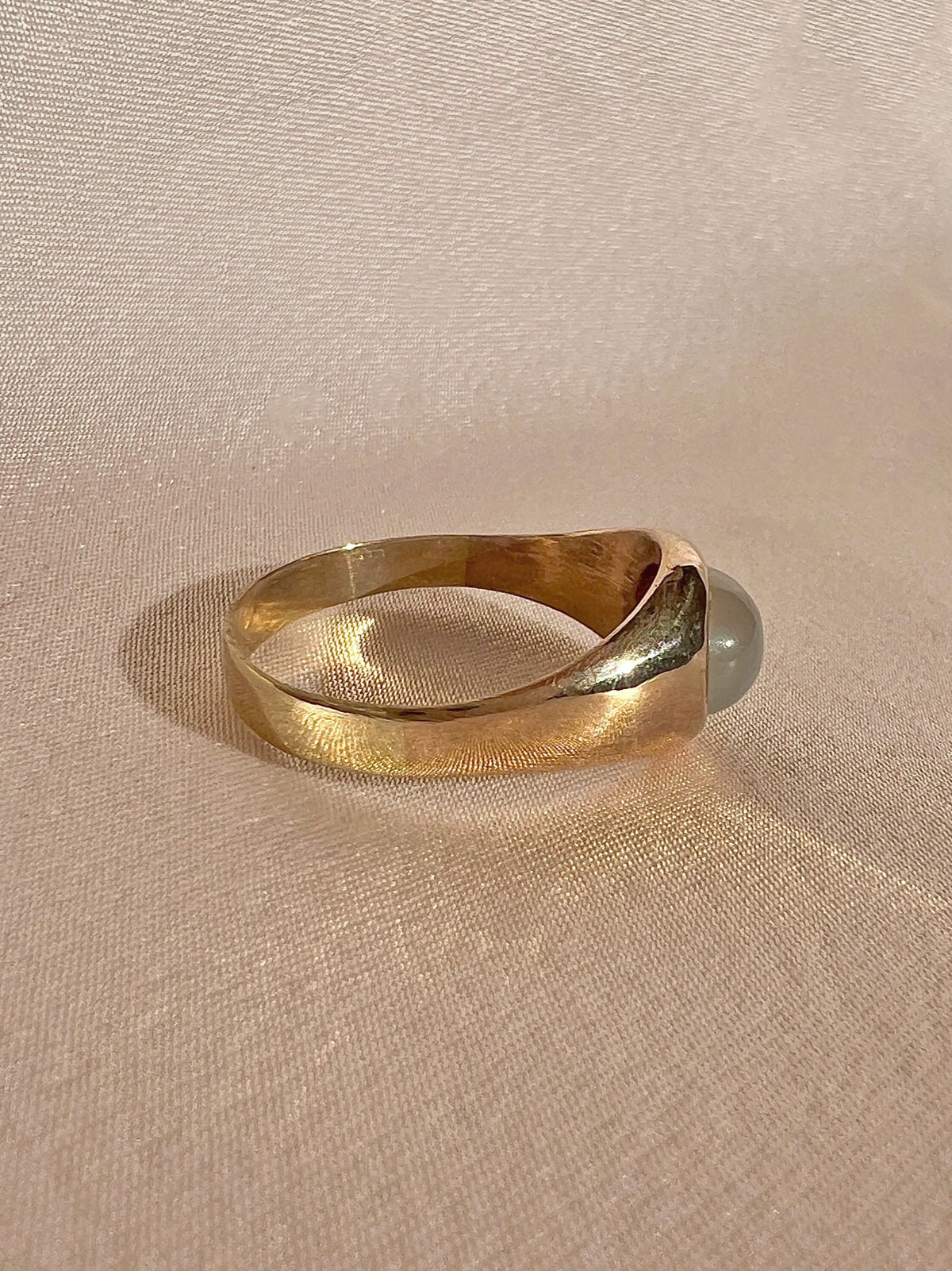 Antique Moonstone East West Signet Ring