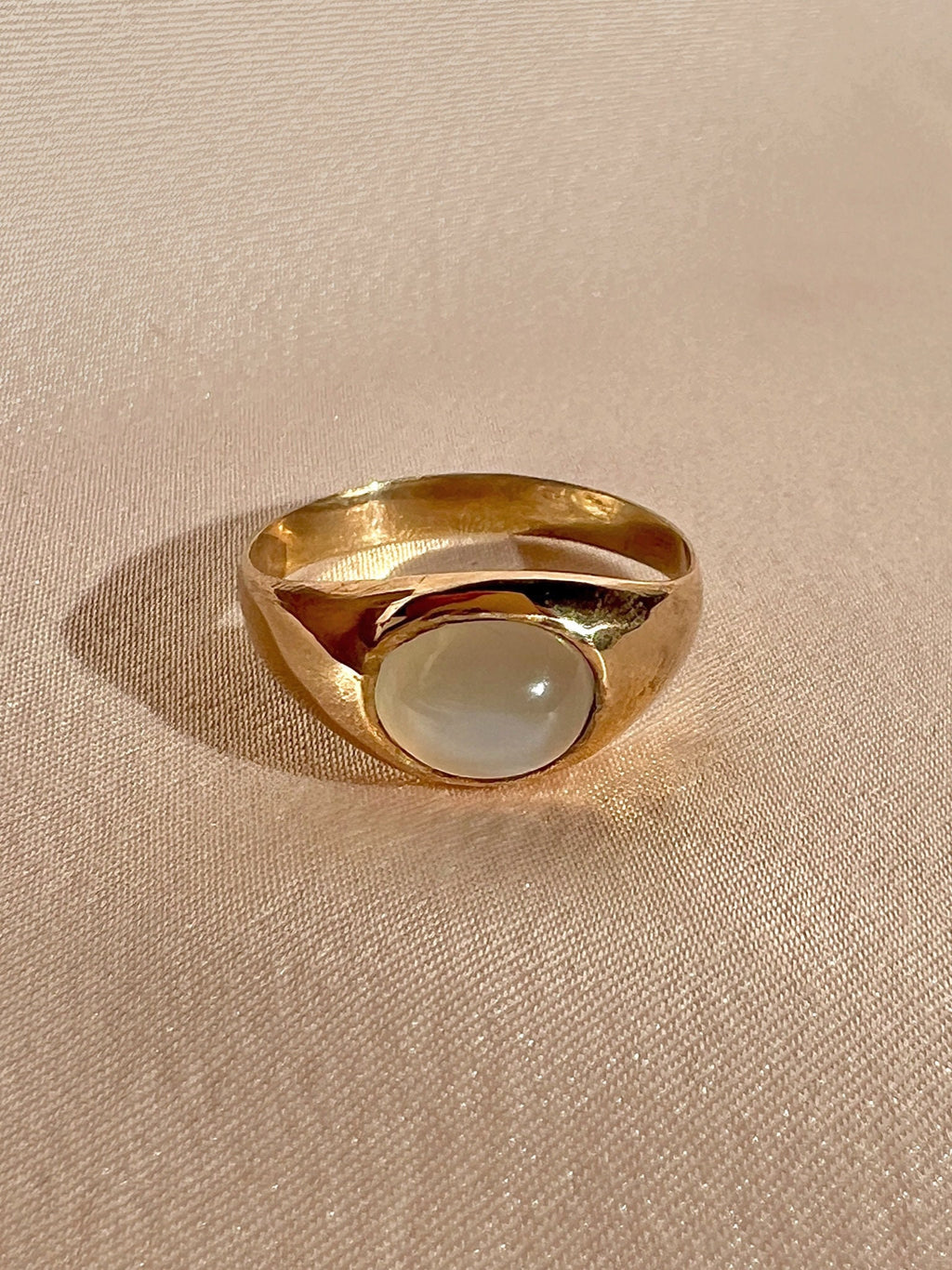 Antique Moonstone East West Signet Ring