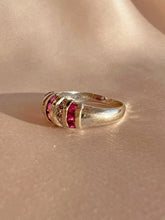 Load image into Gallery viewer, Vintage 14k Ruby Diamond Princess Bombe Ring
