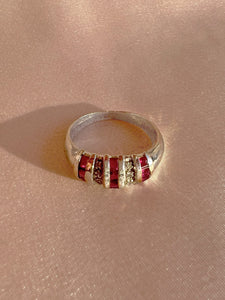 Vintage 14k Ruby Diamond Princess Bombe Ring