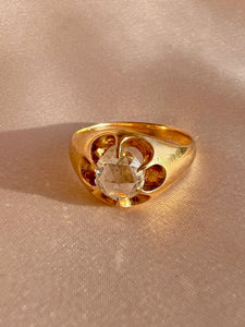 Antique Rose Cut Diamond Belcher Ring 1800s