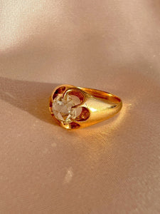 Antique Rose Cut Diamond Belcher Ring 1800s