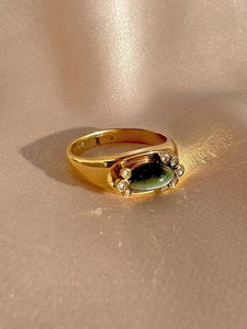 Vintage Striped Agate Rose Cut Diamond Ring
