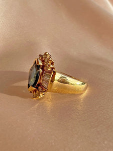 Vintage Sapphire Diamond Baguette Dress Ring