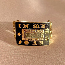 Load image into Gallery viewer, Antique Enamel Mourning Memory Ring
