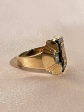 Load image into Gallery viewer, Vintage Onyx Diamond Initial Ring G or H
