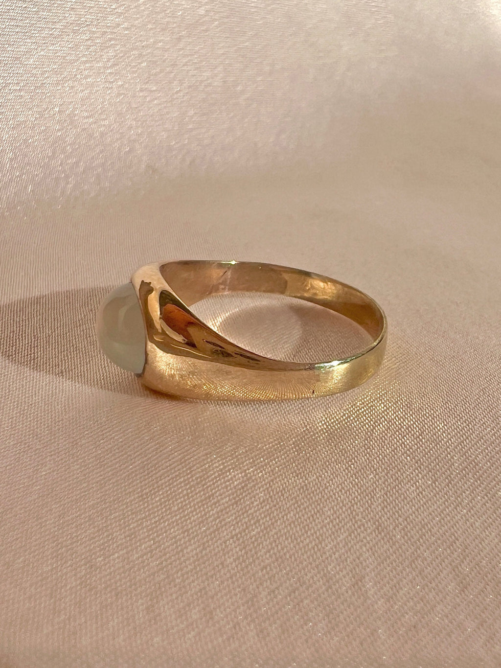 Antique Moonstone East West Signet Ring