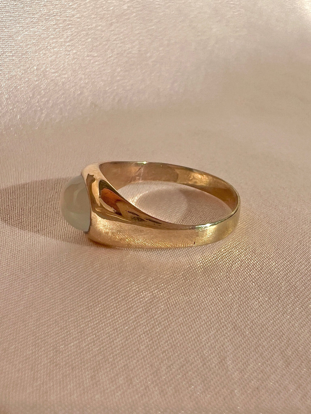 Antique Moonstone East West Signet Ring
