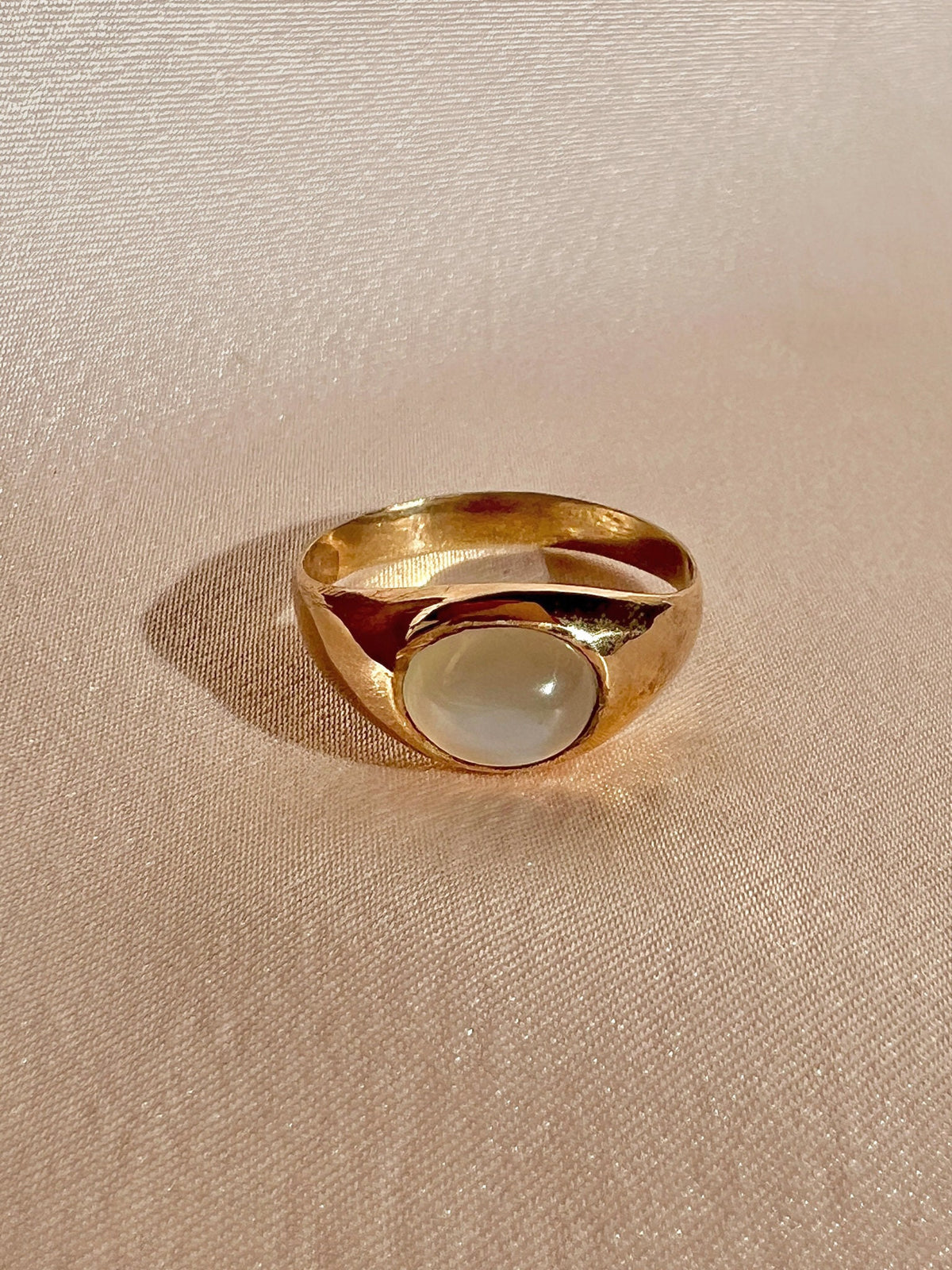 Antique Moonstone East West Signet Ring