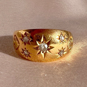Antique Diamond Old Starburst Array Ring 1906
