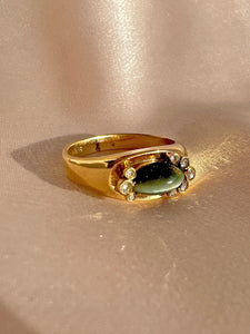 Vintage Striped Agate Rose Cut Diamond Ring