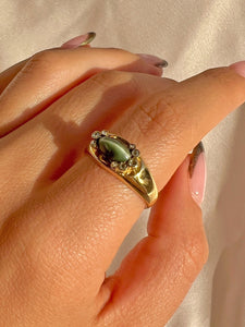 Vintage Striped Agate Rose Cut Diamond Ring