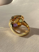 Load image into Gallery viewer, Vintage 14k Citrine Amethyst Peridot Ring 5.00cts
