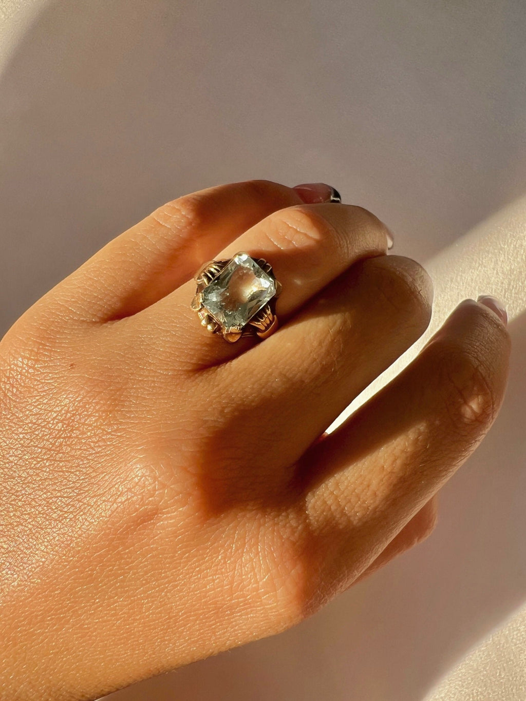Antique Aquamarine Ornate Ring