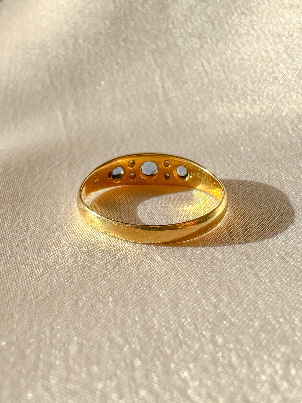 Antique Sapphire Diamond Boat Ring