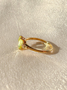 Vintage Peridot Diamond Oval Ring